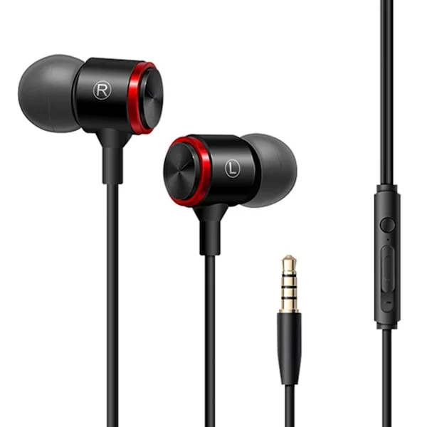 In-ear Gaming Headset Metallbas Tung Brusreducerande PC Trådbundet Headset Bass Hörlurar