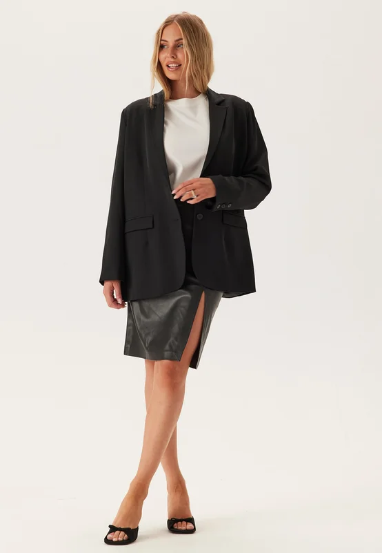 ONLY - Onloline Faux Leather Skirt - Black