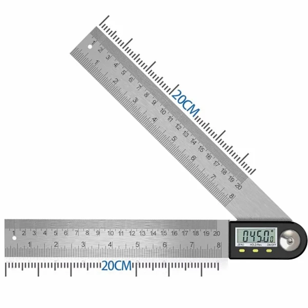 Digitaalinen kulmamitta LCD-näytöllä, ruostumattomasta teräksestä valmistettu kulmamitta, kulmanäyttö puutöihin