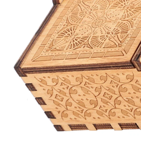 Handvevad Speldosa i Plywood, Trägraverad Musikleksak, Hantverk, Barnpresent, Heminredning 2