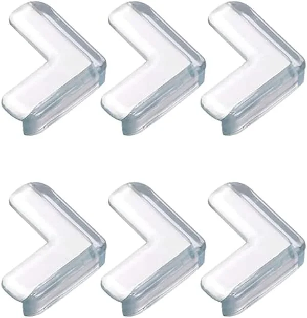 6 Pieces Transparent Corner Protectors for Furniture, Soft and High Resilience, Protects Babies from Sharp Table Edges (L-Shape)