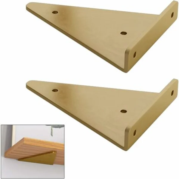 Flytande metalltriangelhylla konsol, Betterlife dold vägg hylla konsol, sovrum vardagsrum badrum DIY dekoration konsol, 2 stycken (8x