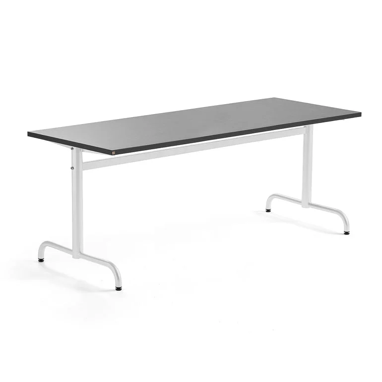 Table PLURAL, 1800x700x720 mm, linoleum top, dark grey, white