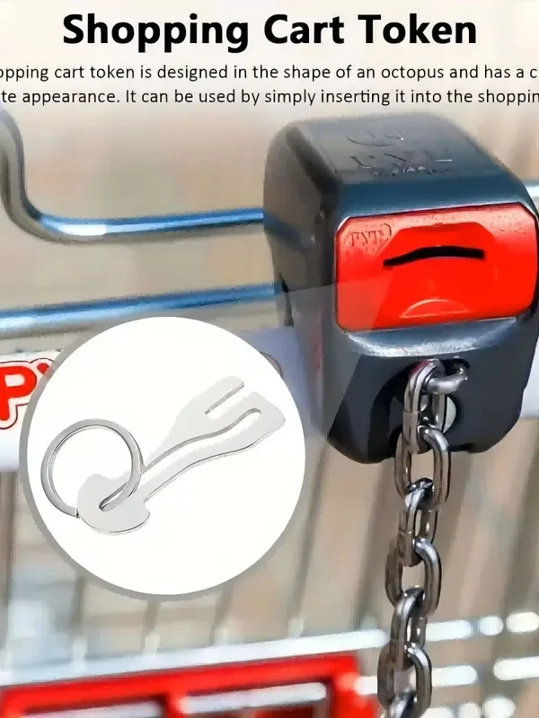 AliExpress - Wiederverwendbarer tragbarer Einkaufswagen aus Edelstahl, Einkaufswagenkette, geeignet für Supermarkt-Einkaufswagen