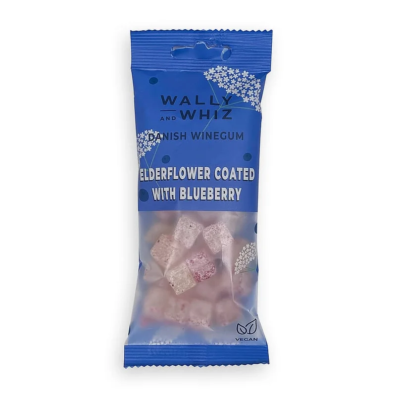 Wally and Whiz Elderflower w Blueberries 56g, Helse & Madvarer, Snacks, Lakrids & Vingummi