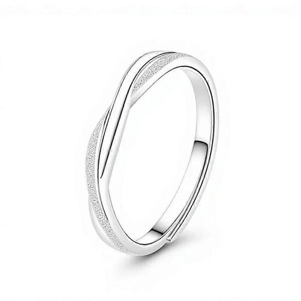 Ångestringar för kvinnor Sterling Silver Ringar Justerbara Stress Spinner Ringar med Pärlor Fidget Ringar för Ångest Kvinnor