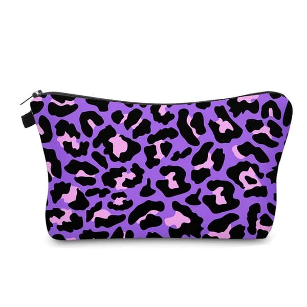 Sød Rejse Makeuptaske Kosmetikpung Gave til Kvinder (Leopardprint Lilla)
