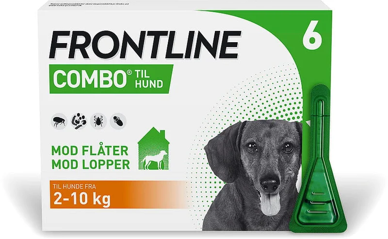 Frontline Combo Hund 2-10 kg 6 stk, Medicin & Pleje, Flåter & Lopper, Flåt- Og Loppemiddel Til Hunde