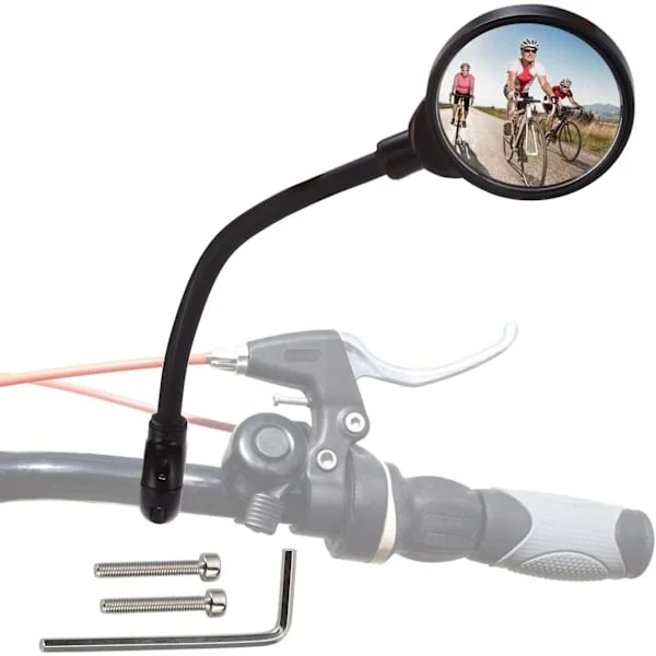 Sykkel Speil 360° Roterbar Sykkel Speil Justerbar for 22-32mm Styre HD Sikkerhetsspeil Konveksspeil for Terrengsykkel, E-Sykkel, Moped