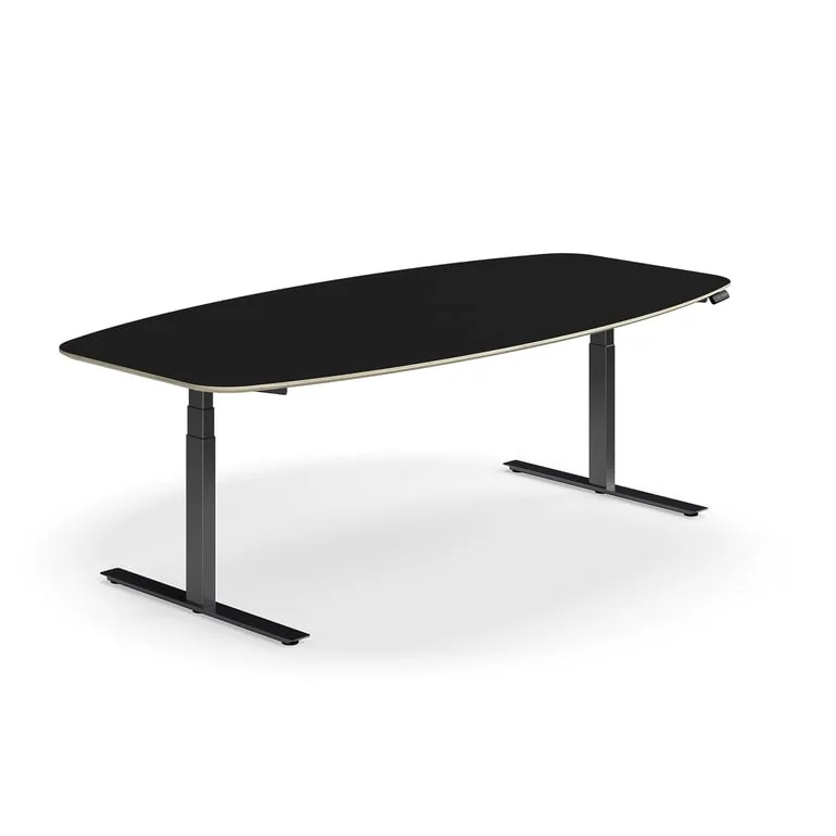 Stående mødebord NOVUS, 2400x1200 mm, sort