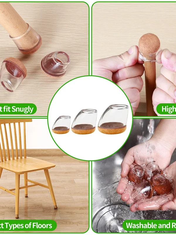AliExpress - Chair Leg Protectors Foot Cover 15-25° Diagonal Thick Wrap Felt Pads Silicone Furniture Table Feet Protect Hardwood Floors Table
