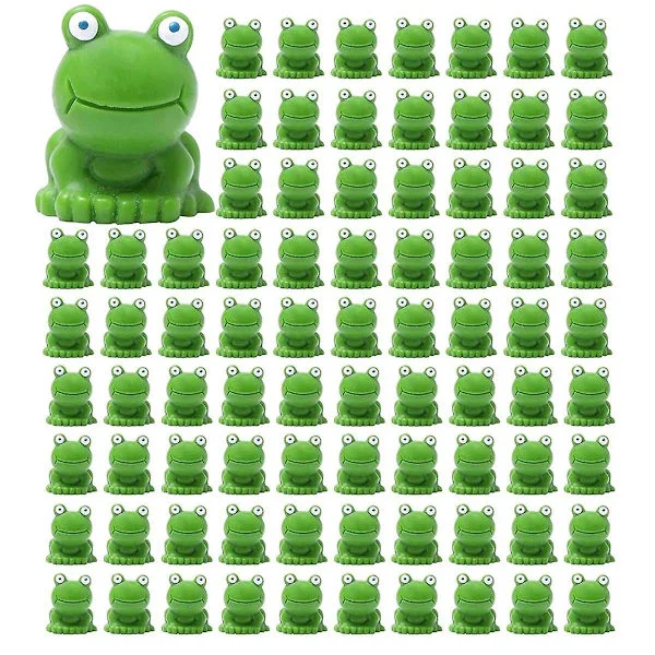 Mini Frøer 100 Pakke, Mini Frø Have Dekoration, Grøn Frø Figurer, Mini Frøer Resin Figurer, Mini Frøer Figurer