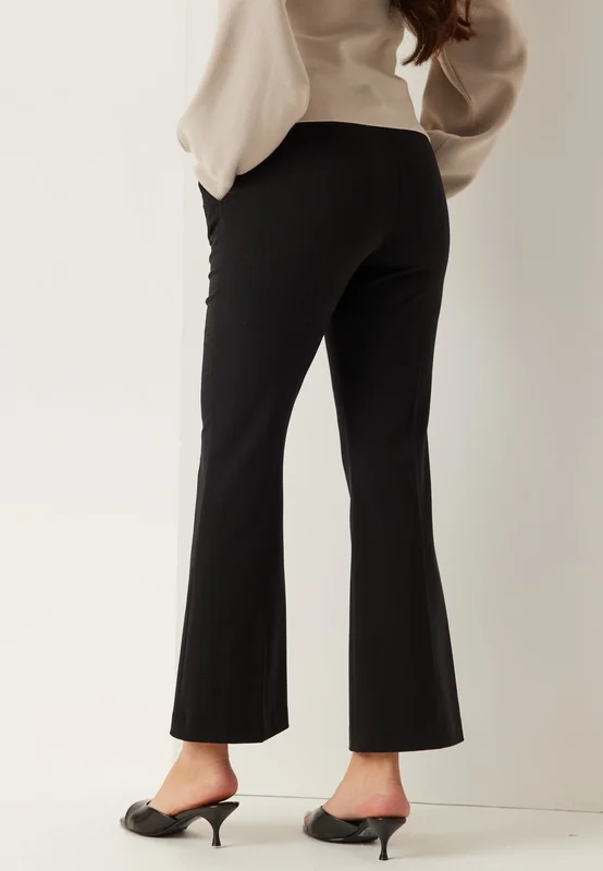BUBBLEROOM - Kick Flare Trousers - Black - Kostymbyxor