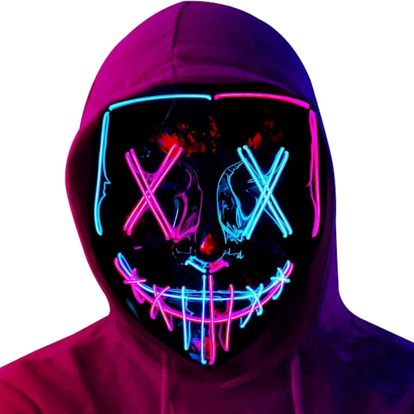 Maske LED Lysende Maske Horror Maske til Ferie Cosplay Kostume Maskerade, Karneval[mo]