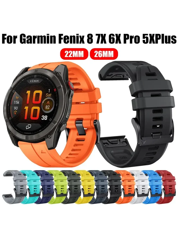 AliExpress - QuickFit 22mm 26mm Silikonarmband für Garmin Fenix 8 Pro Epix Pro Gen 2 47mm 51mm/Fenix 7X 6X 5X Plus Forerunner 970 Uhrenarmbänder