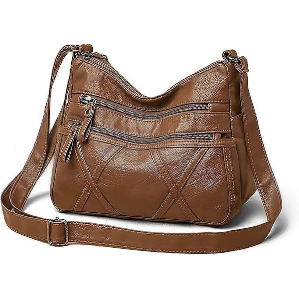 Multi Pocket Casual Crossbody Väska Dam Handväskor och Axelväskor Messenger väska för Daglig Vattentät (Medium)