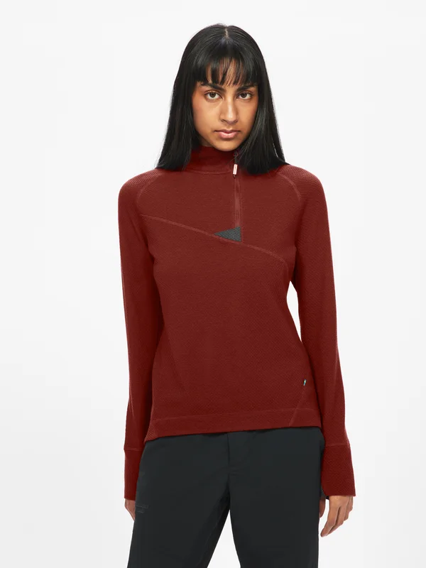 Klättermusen Huge Half Zip Genser Dame - Madder Red - L