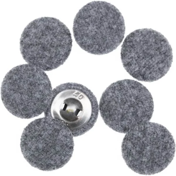 10 stk Stoffkledde Knapper med Metallfeste for Dresser Kjoler Bluser Smokinger Gensere Stoffknapper Grå