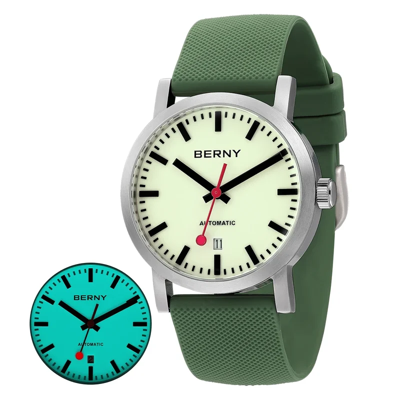 AliExpress - Montre BERNY pour homme, automatique à remontage automatique, montre de luxe, cadran lumineux, montre-bracelet mécanique suisse Trackroad
