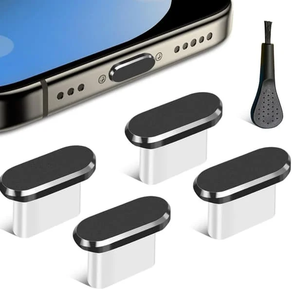 4 stycken dammskydd, USB Type C dammskydd, Type C dammskyddsportkontakt för de flesta smartphones och Micro USB Android-modeller