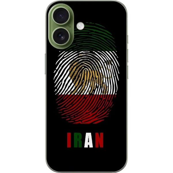 Kompatibelt Mobilskal till Apple iPhone 17 Konstnärligt fingeravtryck med iranska färger och symbolik mot svart bakgrund för ett tydligt uttryck