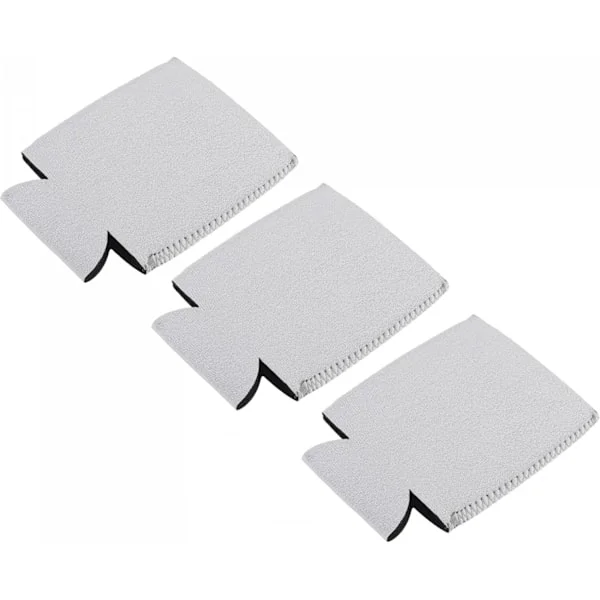Kjøleermer for bokser, isolerte sammenleggbare neoprende kapper, for slanke bokser og flasker, svart pakke med 3, (hvit)