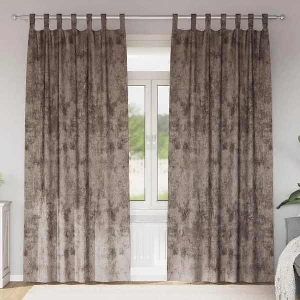 Velour Gardiner - Cappuccino - 245x140 cm - Ögla - Genomskinlig - Modern