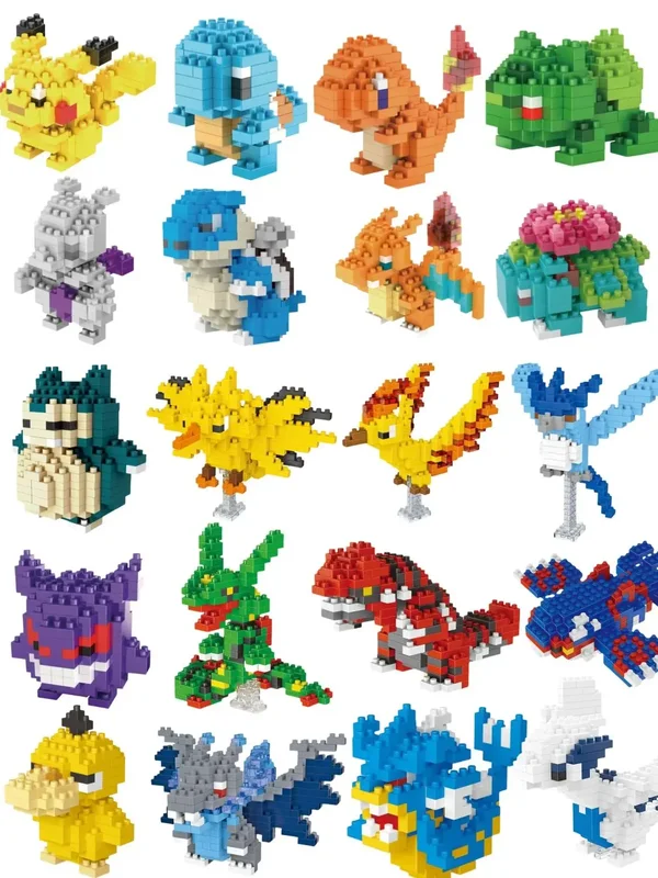 AliExpress - NO BOX Pokemon Kleines Gebäude Pokemon Nanoblock Cartoon Pikachu Bildung Spiel Grafik Pokemon Spielzeug für Kinder Geburtstag