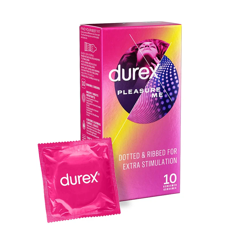 Durex Kondomer Pleasure Me 10 stk., Mænd, Krop & Helse, Kondomer