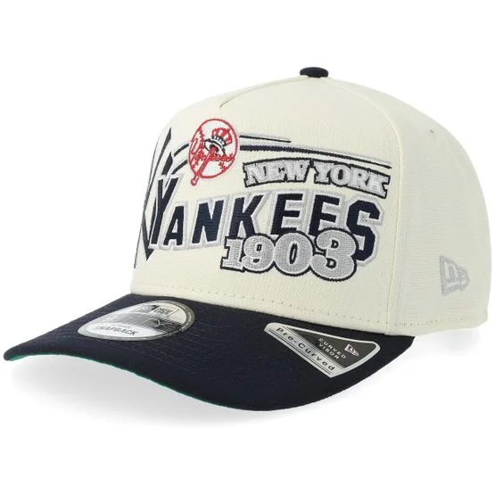 New Era - New York Yankees 9FIFTY Classic Chrome/Navy A-farme Adjustable Adjustable White Cap - MLB @ Hatstore