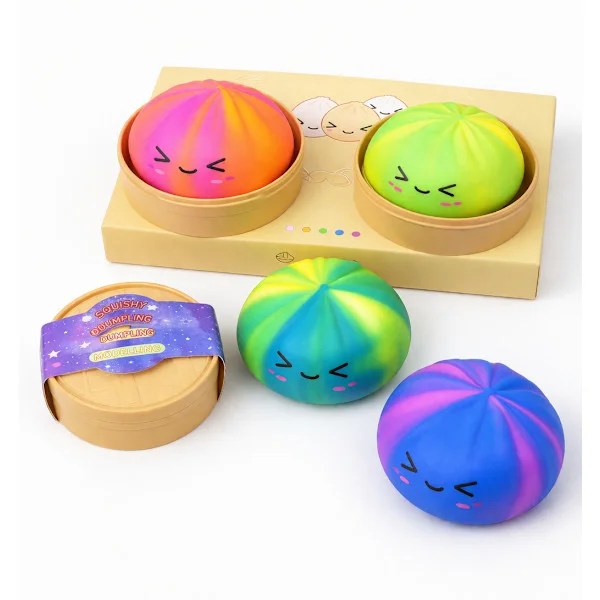 Mini Marmor Ångad Bulle Squishy Leksak med Bambu Ångkokare, Kawaii Bao Bulle Långsamt Stigande Stresslindrande Klämleksak, Mjuk Sensorisk Fidget 