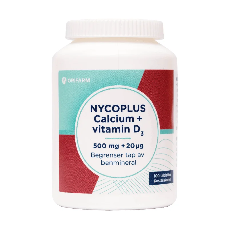 Nycoplus Calcium 500 mg + vitamin D3 20 μg tabletter, 100 stk.