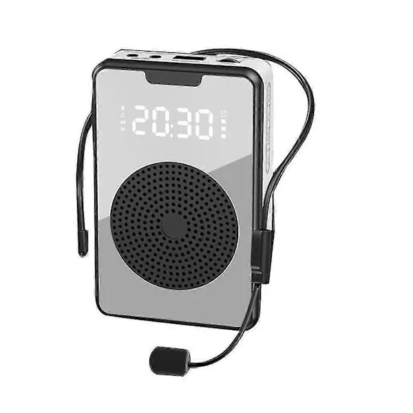 Trådlös Röstförstärkare Bluetooth Mikrofon Högtalare Med Mikrofon Headset, för Guide - Svart - jie