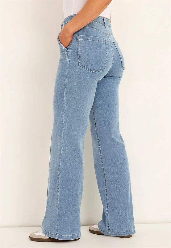 Cellbes of Sweden - Vide jeans med sydd press - to lengder Mia i lyseblå denim for damer i størrelse 34L