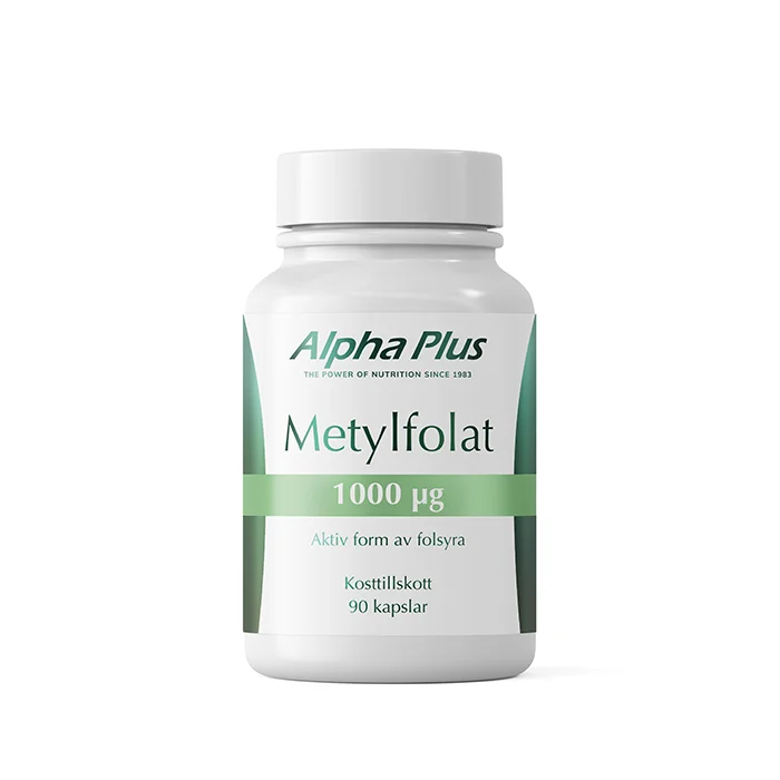 Alpha Plus Metylfolat 1000 μg 90 kapslar