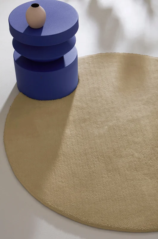 Jotex - Rond Laagpolig Vloerkleed Beige Beige - CORAL - Koop Laag- en hoogpolige & geknoopte vloerkleden bij Jotex