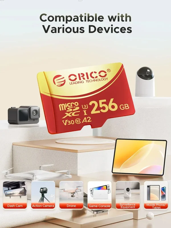 AliExpress - Carte mémoire ORICO 64 Go microSDXC UHS-I, 180 Mo/s, recodage 4K UHD, U3, Class10, V30, A1, Micro SD pour caméra d'action, caméra de 