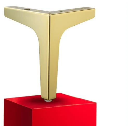 Guld 4 st Metall Möbelben, 4 10 cm Triangulära Möbelben för Soffa Skåp Soffbord TV-skåp och Andra Möbelben (guld)