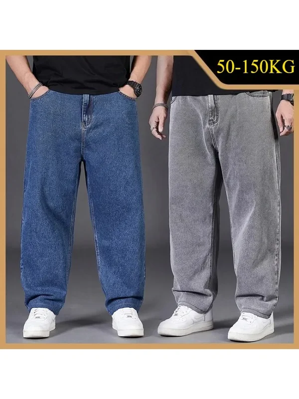 AliExpress - Übergroße Herren-Jeans Hochwertige Große Größen Jumbo Lange Weite Hosen Plus Size Loose-Fit Jeans für Herren Ganzjährig Tragbare Denim 