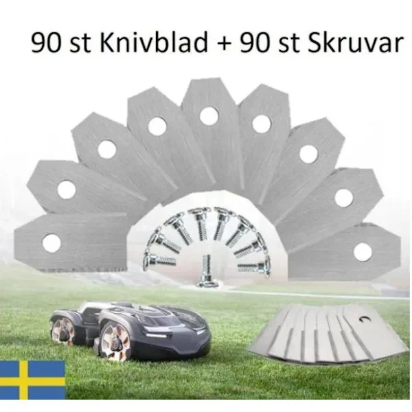 90 st Knivblad Knivar till Husqvarna Automower Gardena Silver