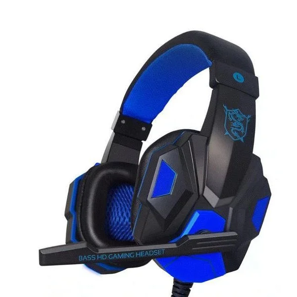 Merskydd Gaming Headset för PS4/Xbox One S - Hörlurar med Mikrofon, Justerbar Volym, Stötdämpande