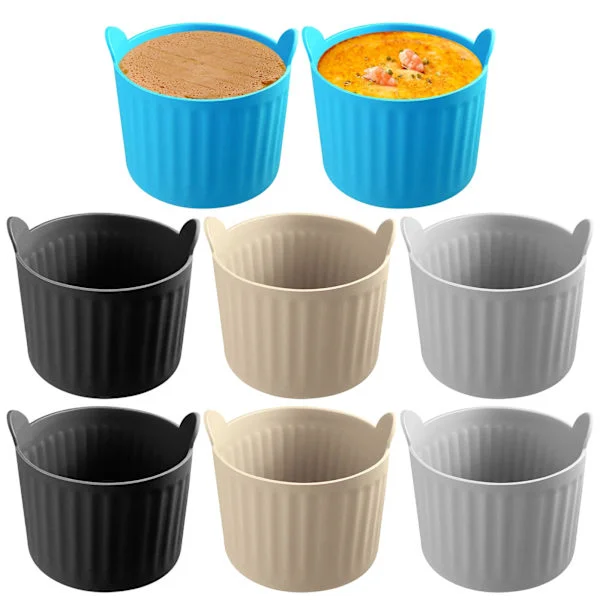 8 stk. Airfryer Bageforme Fødevaregodkendte Silikoneforme Non-Stick Airfryer Tilbehør Airfryer Æggeforme til Æg, Cupcakes, Muffins, Tærter