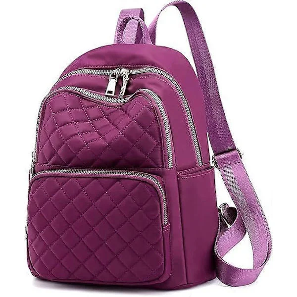 Small Backpack Purse for Women Girls, Waterproof Lightweight Dual Use Travel Daily Backpack Purple