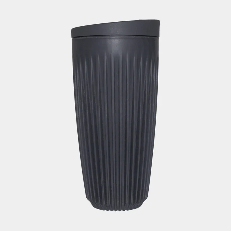 Travel mug / coffee cup with lid HuskeeCup & Lid 16oz Charcoal, recycled coffee husk, black, 47 cl / 470 ml