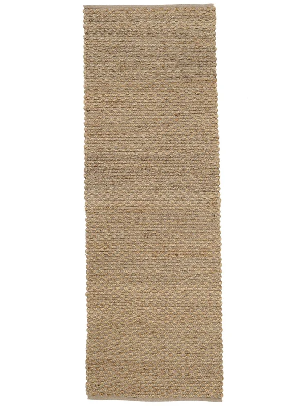 Plain (Single Colored) Siri Jute Beige/Cream Beige Runner Rug Small