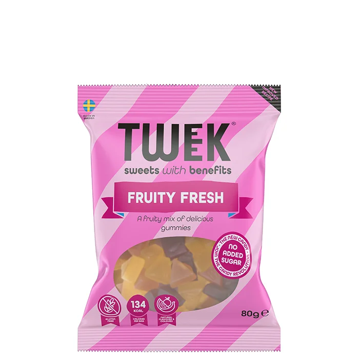 Slik & Snacks Tweek Kaloriefattig Slik 80 g, Fruity Fresh - Bodyman.dk