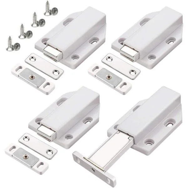Push to Open 4 kpl Push Open Push-ovikaapin magneettisuljin kaapin laatikkoon Magneettinen lukitusjärjestelmä Push-ovivaimennin
