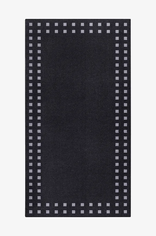 KM Home - Gummiert teppe Brick - Svart - Glattvevde tepper - 80X150 - Fra Homeroom