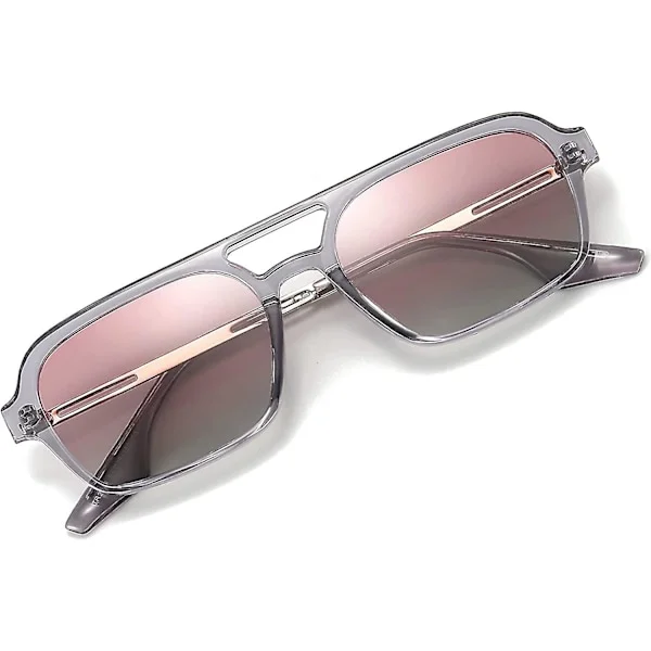 Firkantede Polariserte Aviator Solbriller Kvinner Menn Vintage Solbriller 90-tallet 70-tallet Skygger