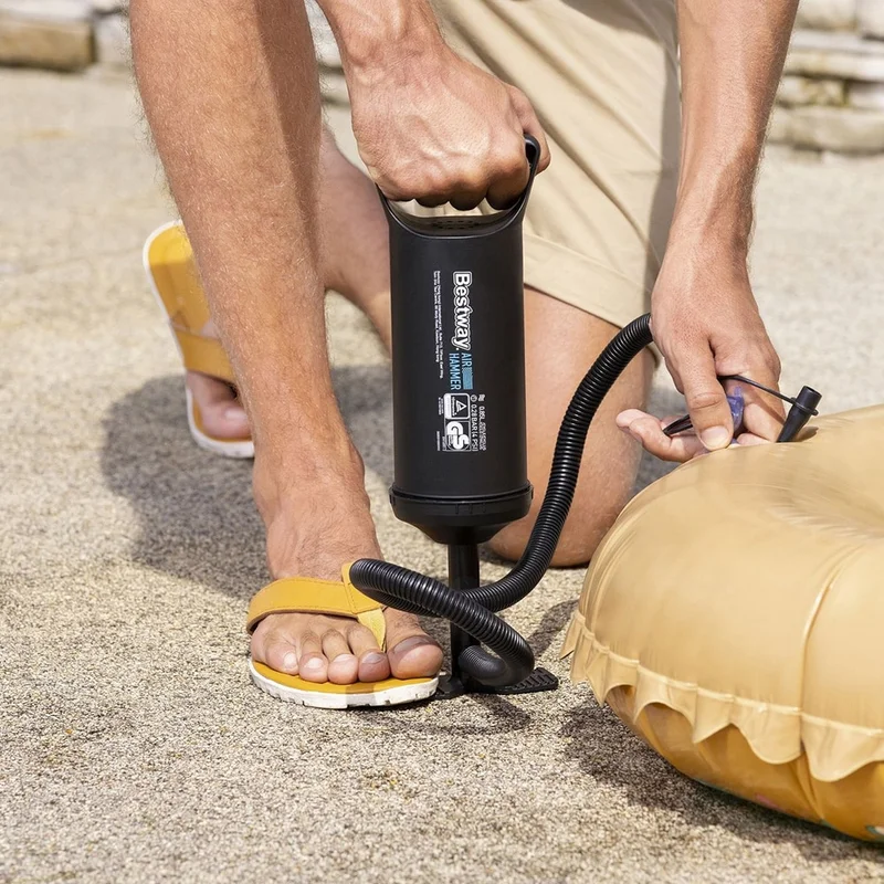 Bestway Air Hammer håndpumpe / luftmadrass håndpumpe / dobbeltvirkende håndpumpe